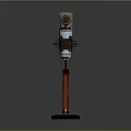 Professional Microphone With Red Boom Arm Stand For Studio Recording Use